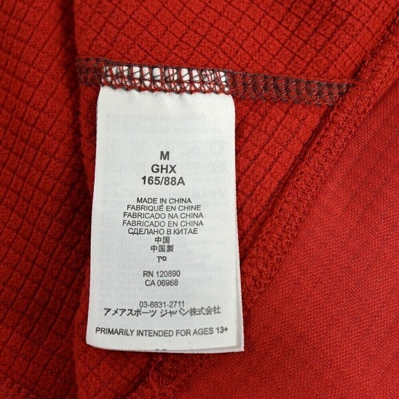 Demarini Baseball Shirt Mens Medium Red Raglan Heater Fleece Logo Pullover Top - Picture 10 of 13